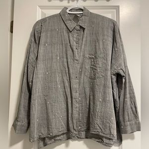 ZARA BASIC Oversized Shirt with Embroidery Stars
